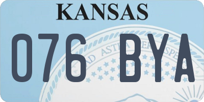KS license plate 076BYA