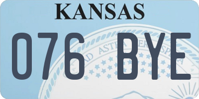 KS license plate 076BYE