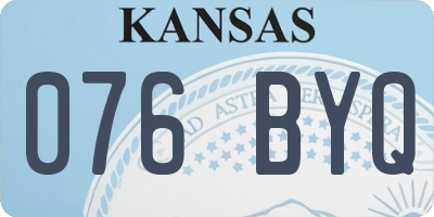 KS license plate 076BYQ
