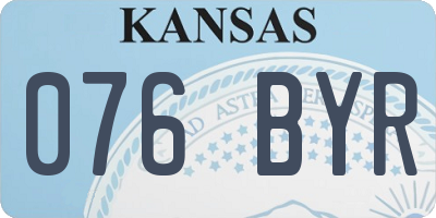 KS license plate 076BYR