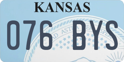 KS license plate 076BYS