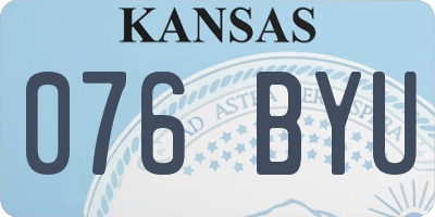 KS license plate 076BYU