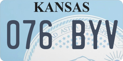 KS license plate 076BYV
