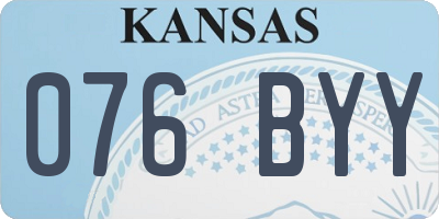KS license plate 076BYY