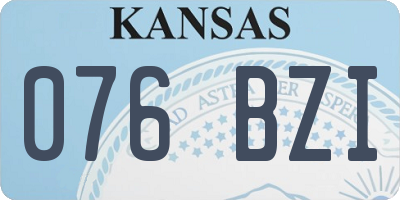 KS license plate 076BZI