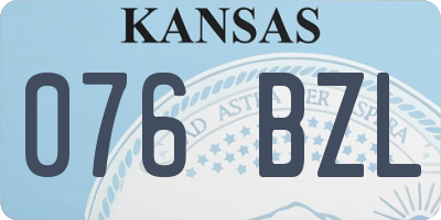 KS license plate 076BZL