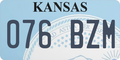 KS license plate 076BZM
