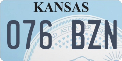 KS license plate 076BZN