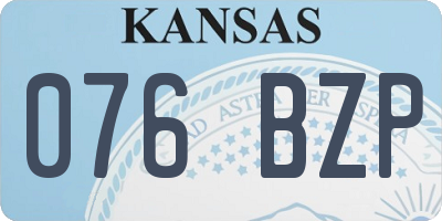KS license plate 076BZP