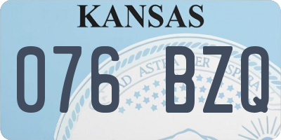 KS license plate 076BZQ
