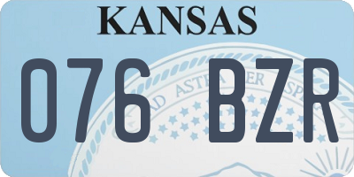 KS license plate 076BZR