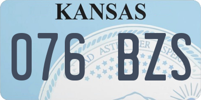 KS license plate 076BZS