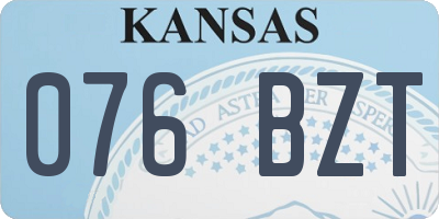KS license plate 076BZT