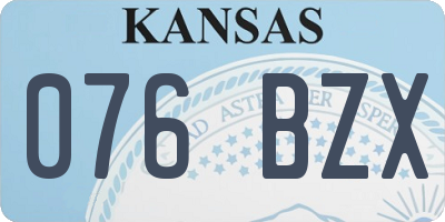 KS license plate 076BZX