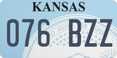 KS license plate 076BZZ