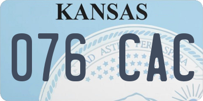 KS license plate 076CAC