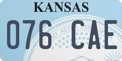 KS license plate 076CAE