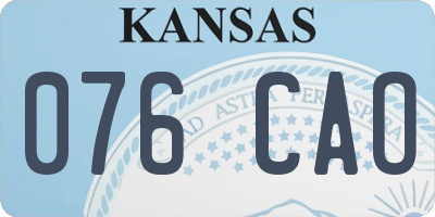KS license plate 076CAO
