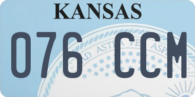 KS license plate 076CCM