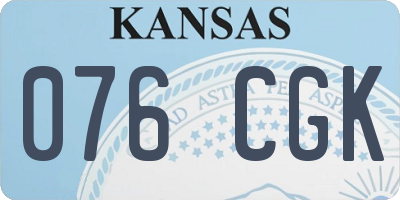 KS license plate 076CGK