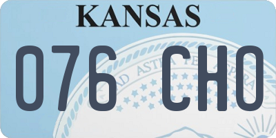 KS license plate 076CHO