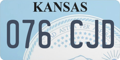 KS license plate 076CJD