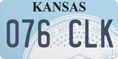 KS license plate 076CLK