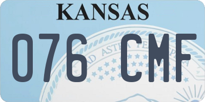 KS license plate 076CMF