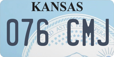 KS license plate 076CMJ