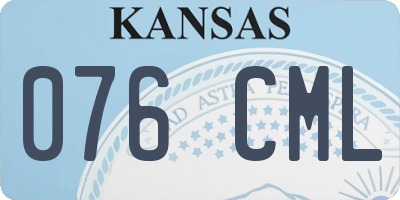 KS license plate 076CML