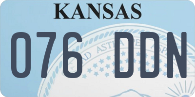 KS license plate 076DDN