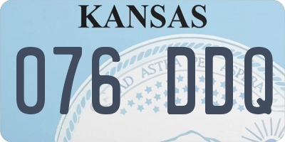 KS license plate 076DDQ