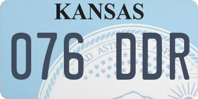 KS license plate 076DDR