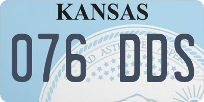 KS license plate 076DDS