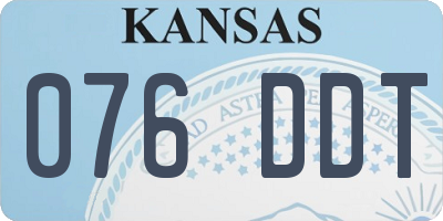 KS license plate 076DDT