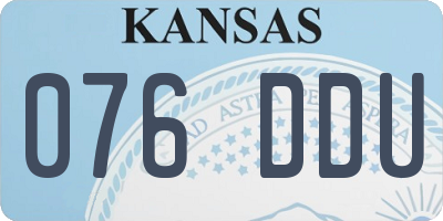 KS license plate 076DDU