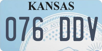 KS license plate 076DDV