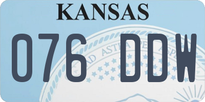 KS license plate 076DDW
