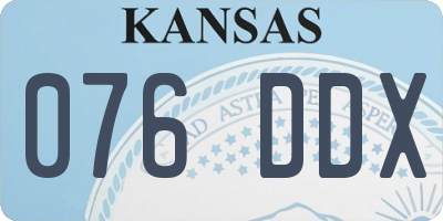 KS license plate 076DDX