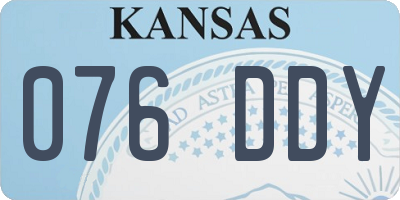 KS license plate 076DDY