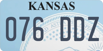 KS license plate 076DDZ