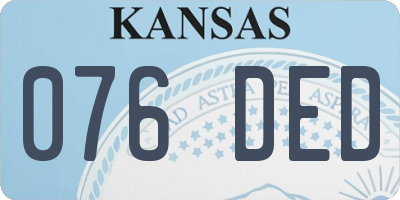 KS license plate 076DED