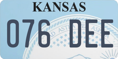 KS license plate 076DEE