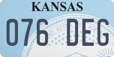 KS license plate 076DEG