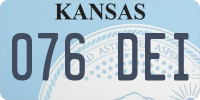 KS license plate 076DEI