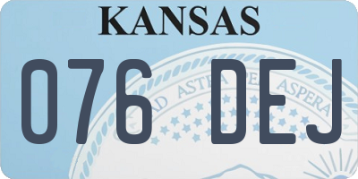 KS license plate 076DEJ