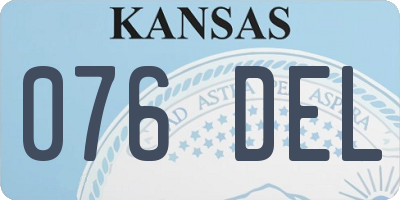 KS license plate 076DEL
