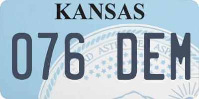 KS license plate 076DEM