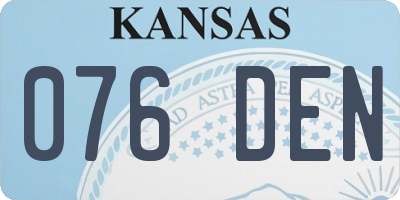 KS license plate 076DEN