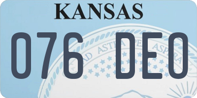KS license plate 076DEO